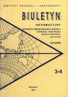 Biuletyn Informacyjny Tom XXXIX nr 3-4 1994