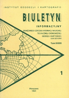 Biuletyn Informacyjny Tom XXXIX nr 1 1994