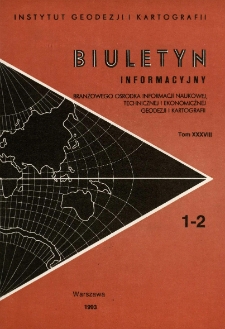 Biuletyn Informacyjny Tom XXXVIII nr 1-2 1993