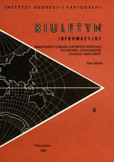 Biuletyn Informacyjny Tom XXXVII nr 4 1992