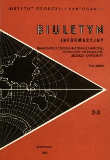 Biuletyn Informacyjny Tom XXXVII nr 2-3 1992