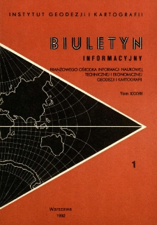 Biuletyn Informacyjny Tom XXXVII nr 1 1992