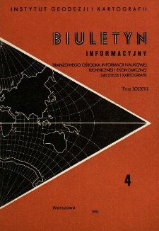 Biuletyn Informacyjny Tom XXXVI nr 4 1991