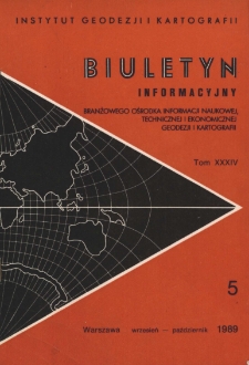 Biuletyn Informacyjny Tom XXXIV nr 5 1989