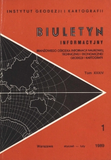 Biuletyn Informacyjny Tom XXXIV nr 1 1989