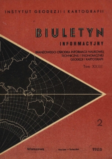 Biuletyn Informacyjny Tom XXXIII nr 2 1988