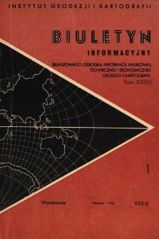 Biuletyn Informacyjny Tom XXXIII nr 1 1988