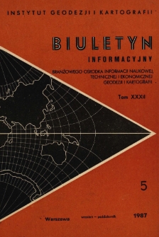 Biuletyn Informacyjny Tom XXXII nr 5 1987