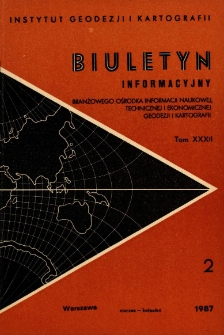 Biuletyn Informacyjny Tom XXXII nr 2 1987