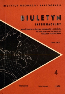 Biuletyn Informacyjny Tom XXXI nr 4 1986