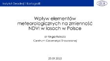 Wpływ elementów meteorologicznych na zmienność NDVI w lasach w Polsce