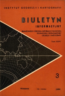 Biuletyn Informacyjny Tom XXXI nr 3 1986