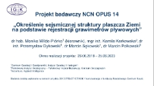 Określenie sejsmicznej struktury płaszcza Ziemi na podstawie rejestracji grawimetrów pływowych