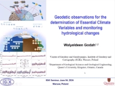 Geodetic observations for the determination of Essential Climate Variables and monitoring hydrological changes