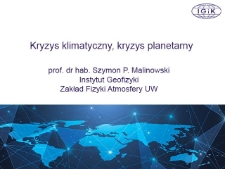 Kryzys klimatyczny, kryzys planetarny