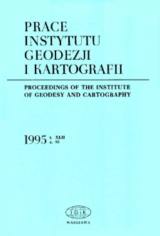 Prace Instytutu Geodezji i Kartografii 1995 z. 92 - wprowadzenie