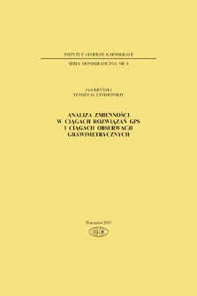 Analiza zmienności w ciągach rozwiązań GPS i ciągach obserwacji grawimetrycznych