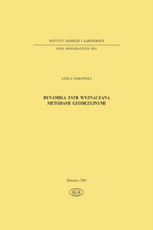 Dynamika Tatr wyznaczana metodami geodezyjnymi