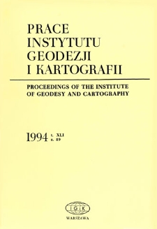 Prace Instytutu Geodezji i Kartografii 1994 z. 89 - wprowadzenie