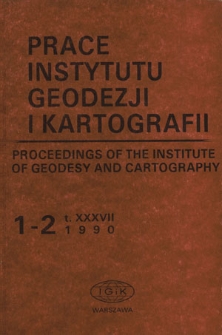 Prace Instytutu Geodezji i Kartografii 1990 t. 37 z. 1-2 (84-85) - wprowadzenie