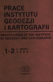 Prace Instytutu Geodezji i Kartografii 1989 t. 36 z. 1-2(82-83) - wprowadzenie