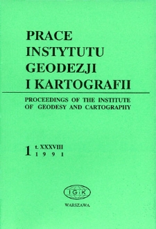 Prace Instytutu Geodezji i Kartografii 1991 t. 38 z. 1(86) - wprowadzenie