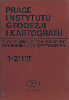 Prace Instytutu Geodezji i Kartografii 1985 t. 32 z. 1-2 (74-75) - wprowadzenie