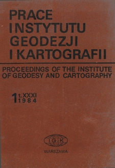 Prace Instytutu Geodezji i Kartografii 1984 t. 31 z. 1 (73) - wprowadzenie
