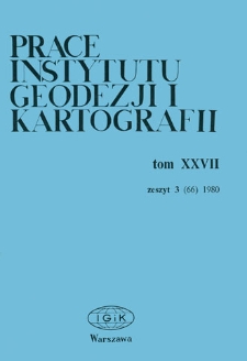 Prace Instytutu Geodezji i Kartografii 1980 t. 27 z. 3(66) - wprowadzenie