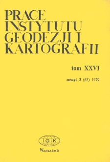 Prace Instytutu Geodezji i Kartografii 1979 t. 26 z. 3(63) - wprowadzenie