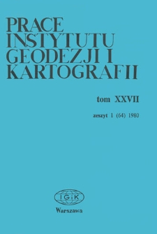 Prace Instytutu Geodezji i Kartografii 1980 t. 27 z. 1(64) - wprowadzenie