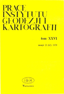 Prace Instytutu Geodezji i Kartografii 1979 t. 26 z. 2(62) - wprowadzenie