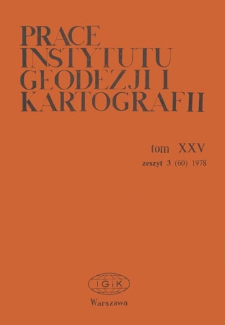 Prace Instytutu Geodezji i Kartografii 1978 t. 25 z. 3(60) - wprowadzenie