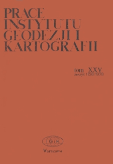 Prace Instytutu Geodezji i Kartografii 1978 t. 25 z. 1(58) - wprowadzenie