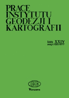 Prace Instytutu Geodezji i Kartografii 1977 t. 24 z. 1(55) - wprowadzenie