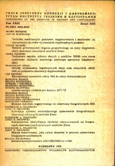 Badanie przemieszczeń bieguna geograficznego na mocy dopplerowskich obserwacji sztucznych satelitów Ziemi