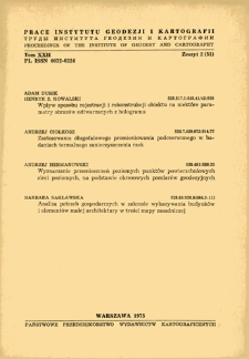 Prace Instytutu Geodezji i Kartografii 1975 t. 22 z. 2(51) - wprowadzenie