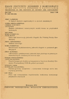 Prace Instytutu Geodezji i Kartografii 1974 t. 21 z. 1(48) - wprowadzenie