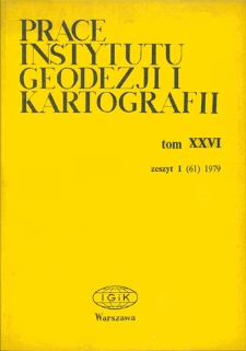 Prace Instytutu Geodezji i Kartografii 1979 t. 26 z. 1(61) - wprowadzenie