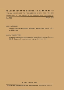 Prace Instytutu Geodezji i Kartografii 1972 t. 19 z. 1(44) - wprowadzenie