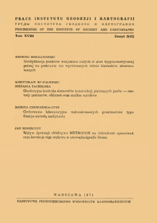 Prace Instytutu Geodezji i Kartografii 1971 t. 18 z. 2(43) - wprowadzenie