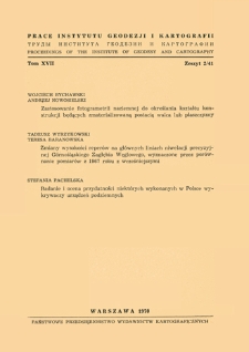 Prace Instytutu Geodezji i Kartografii 1970 t. 17 z. 2(41) - wprowadzenie