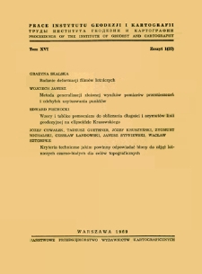 Prace Instytutu Geodezji i Kartografii 1969 t.16 z. 1(37) - wprowadzenie