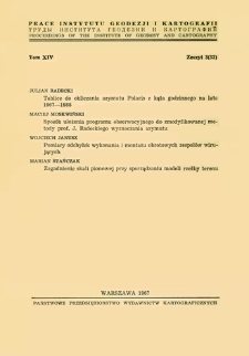 Prace Instytutu Geodezji i Kartografii 1967 t.14 z. 3(33) - wprowadzenie
