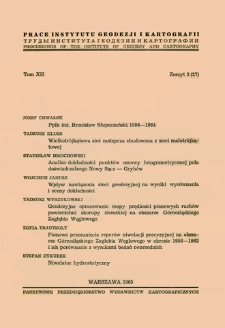 Pionowe przesunięcia reperów niwelacji precyzyjnej na obszarze Górnośląskiego Zagłębia Węglowego w okresie 1958—1962 i ich porównanie z wynikami badań poprzednich