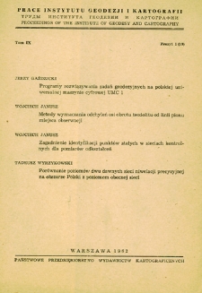 Prace Instytutu Geodezji i Kartografii 1962 t. 9 z. 1(19) - wprowadzenie