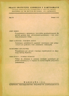 Prace Instytutu Geodezji i Kartografii 1958 t. 6 z. 1(13) - wprowadzenie