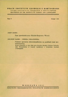 Prace Instytutu Geodezji i Kartografii 1957 t. 5 z. 2(11) - wprowadzenie