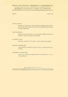 Prace Instytutu Geodezji i Kartografii 1956 t. 4 z. 1(8) - wprowadzenie