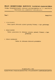 Tablice do obliczania zbieżności południków ze współrzędnych prostokątnych punktu w odwzorowaniu Gaussa-Krügera na elipsoidzie Bessela. Tablice zostały eksperymentalnie opracowane w Geodezyjnym Instytucie Naukowo-Badawczym na podstawie wzoru cyfr Tadeusza Gutkowskiego